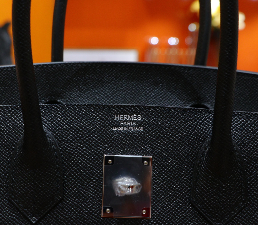 Hermès（爱马仕）Birkin 铂金包 黑色 Epsom 小牛皮 全手缝 银扣 30cm