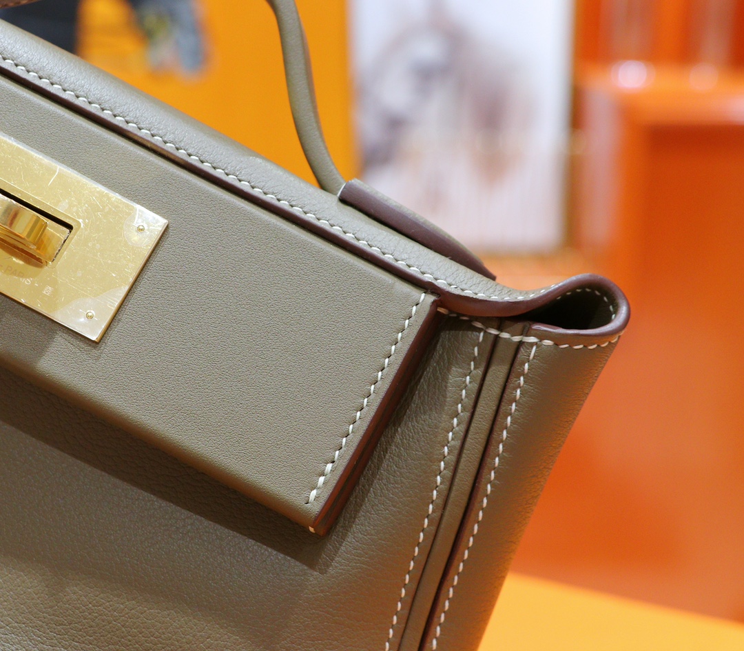 Hermès（爱马仕）H24 24 大象灰 Evercolor 小牛皮 全手缝 金扣 21cm