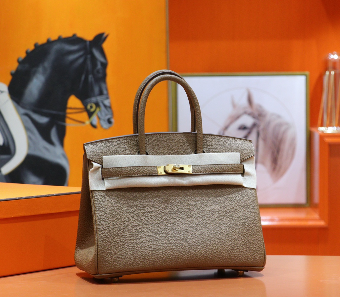 Hermès（爱马仕）Birkin 铂金包 威马犬米色 Togo 小牛皮 全手缝 金扣 30cm