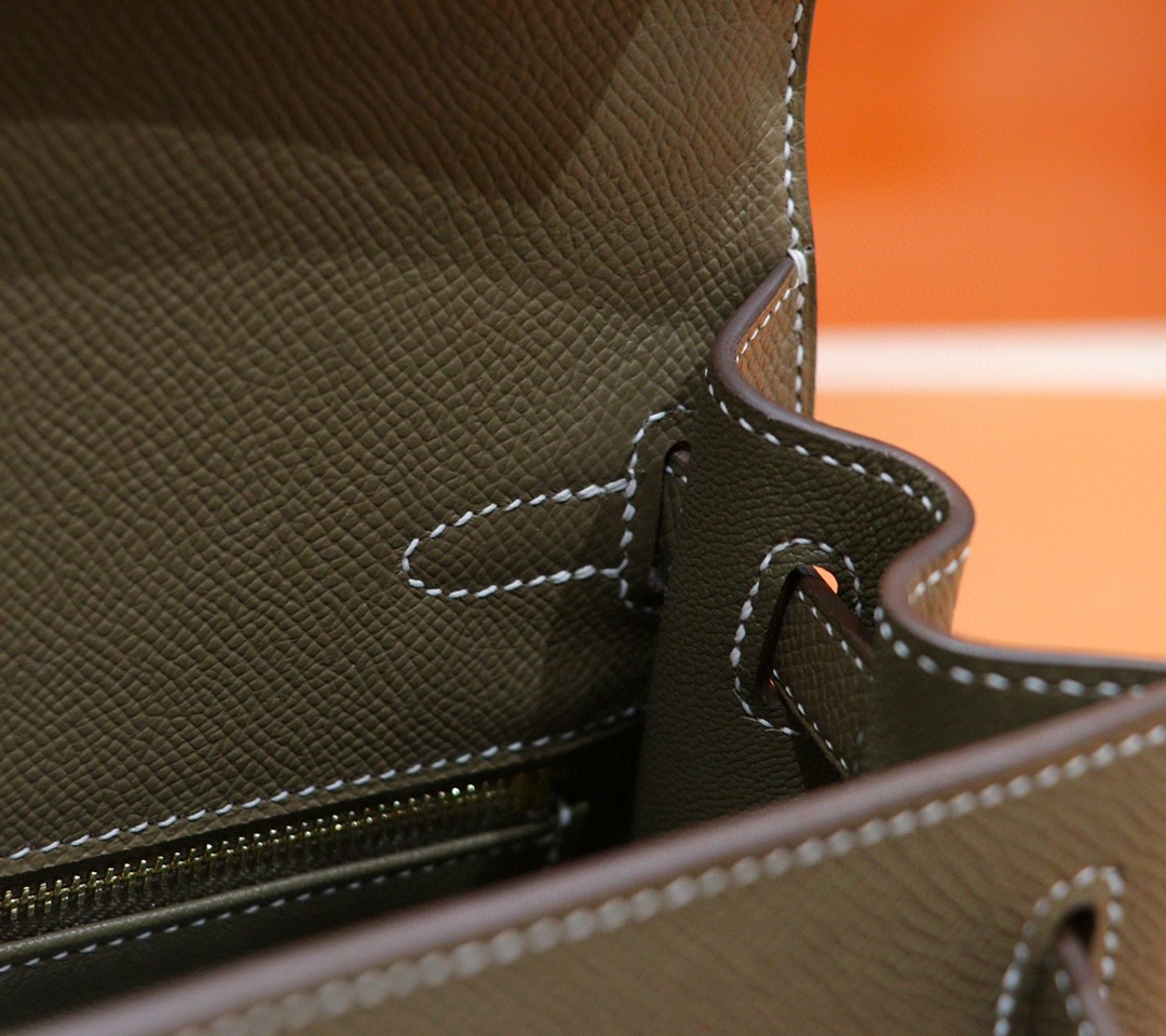 Hermès（爱马仕）Kelly 凯莉包 大象灰 Epsom 小牛皮 全手缝 金扣 25cm