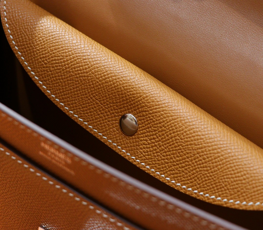 Hermès（爱马仕）Verrou 机枪包 金棕色 Epsom 全手缝 小牛皮 银扣 21cm