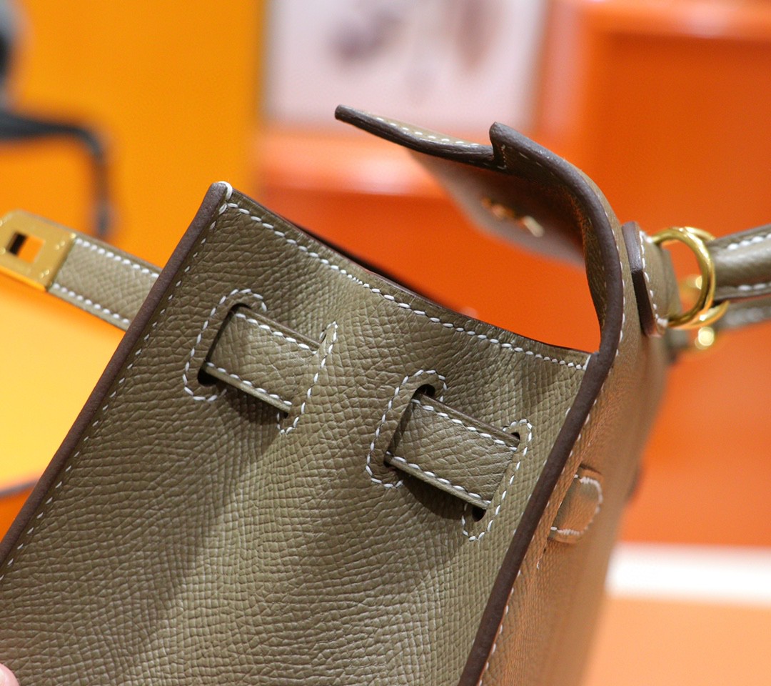 Hermès（爱马仕）Kelly 凯莉包 大象灰 Epsom 小牛皮 全手缝 金扣 25cm